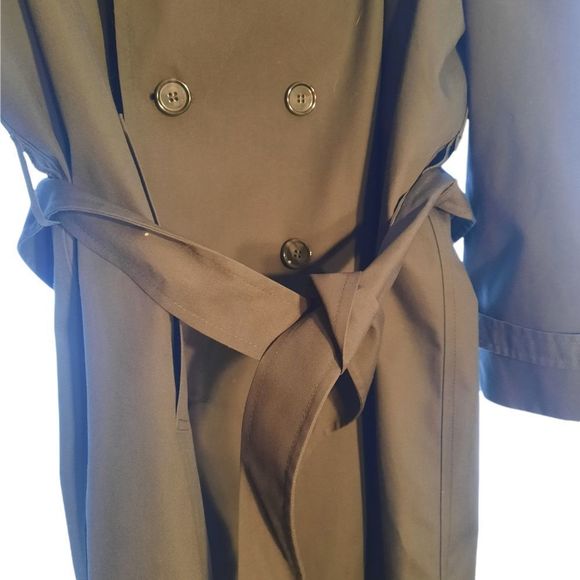 London Fog Mens Trench coat,  Size 46 regular Long Gray - Picture 10 of 15